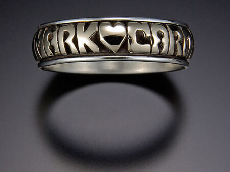 Hand-Carved 5mm 10 kt Gold Center with Sterling Silver Channel