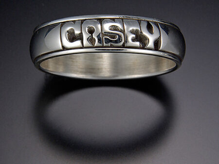 Hand-Carved 5mm Sterling Silver with Silver Channel