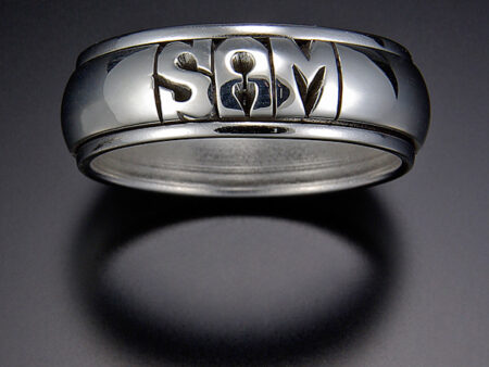 Hand-Carved 7mm Sterling Silver with Sterling Silver Channel