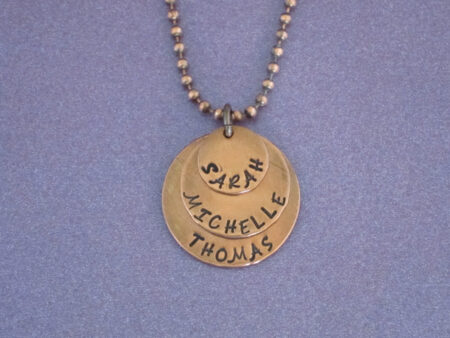 Copper Triple Disc Necklace